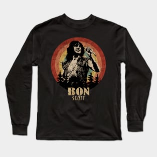 Retro Sunset Bon Scott Long Sleeve T-Shirt